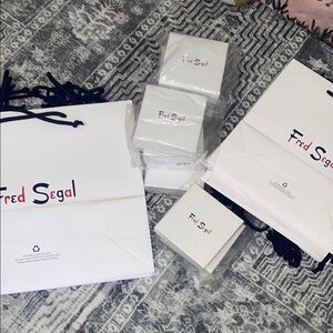Fred Segal accessories, gift boxes and bags